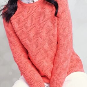 Charter Club Coral Cable Knit Sweater